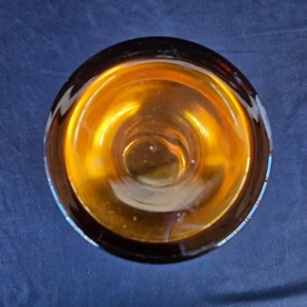 Egermann Gold Bohemian Glass‎ Vase with Enamel Hand Painting Czech 10